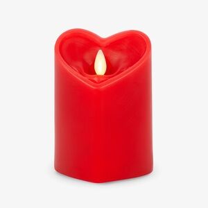 True Red Flameless Candle Heart Pillar